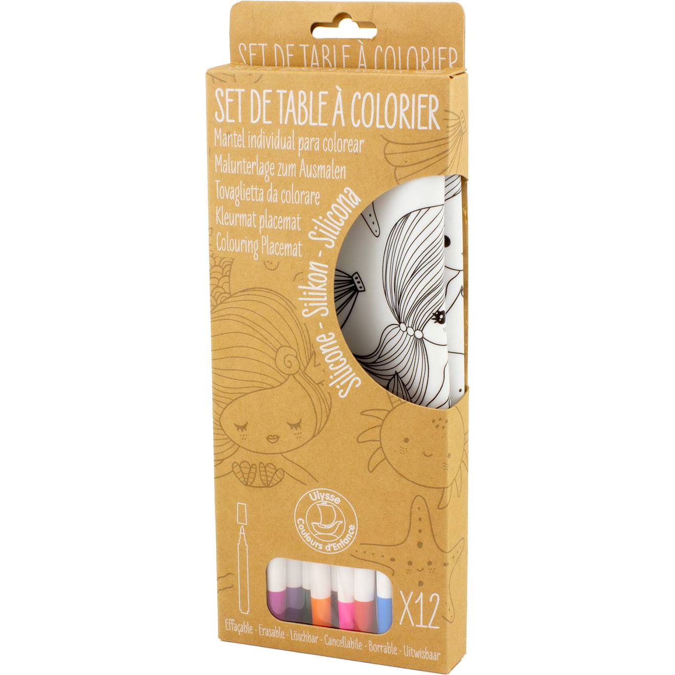 Set de table à colorier - sirène blanc