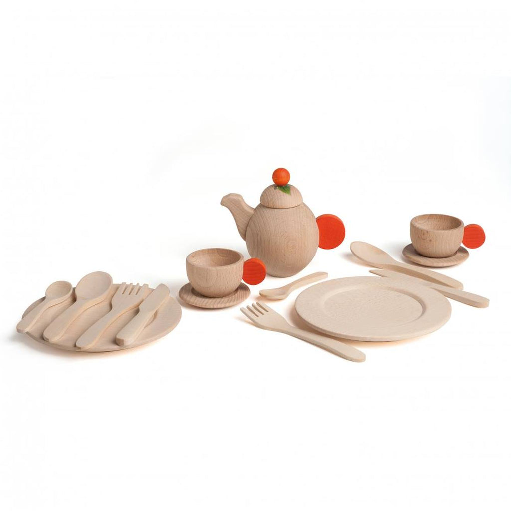 Set de vaisselle naturel 16 pièces beige