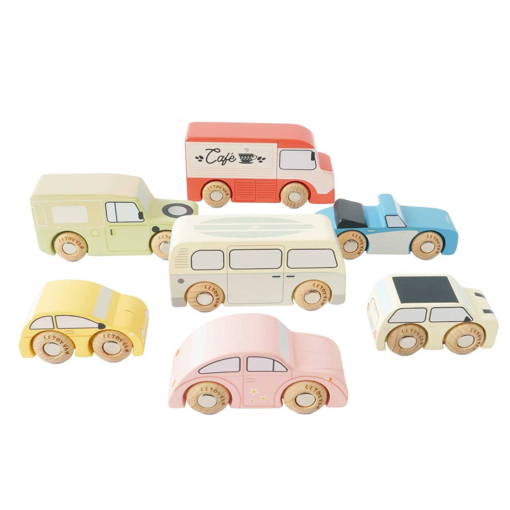 Set de voitures vintage beige