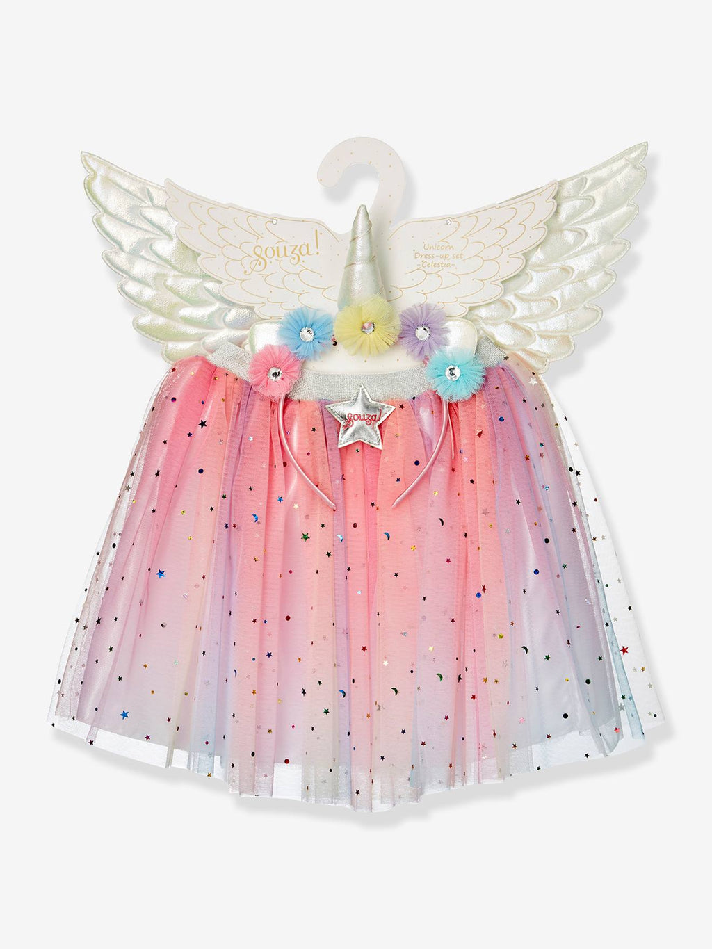 Set déguisement celestia jupe ailes tiare multicolore