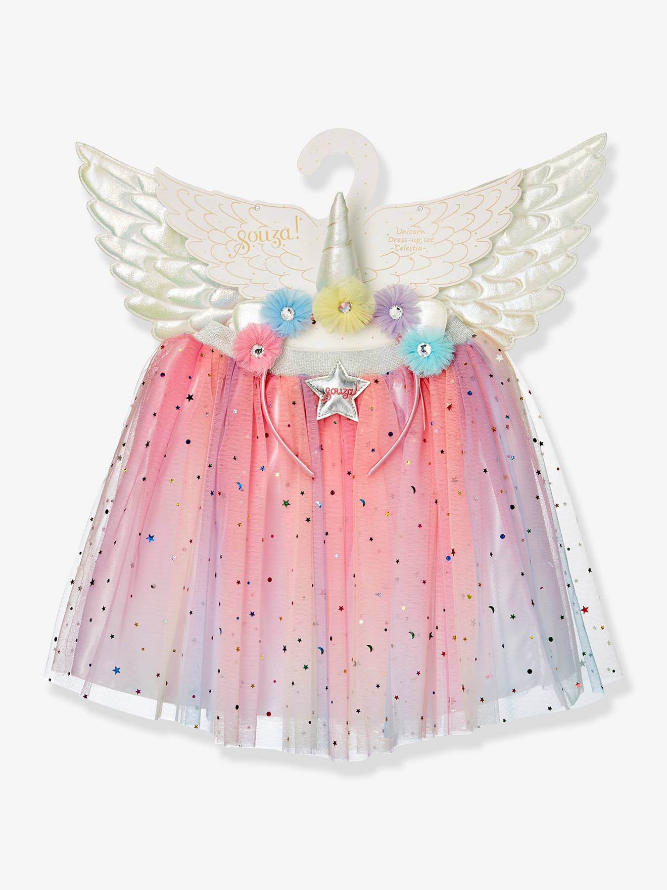 Set déguisement celestia jupe ailes tiare multicolore