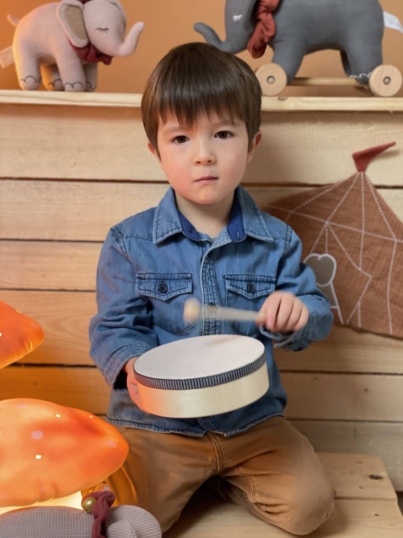 Set d'instruments de percussion beige