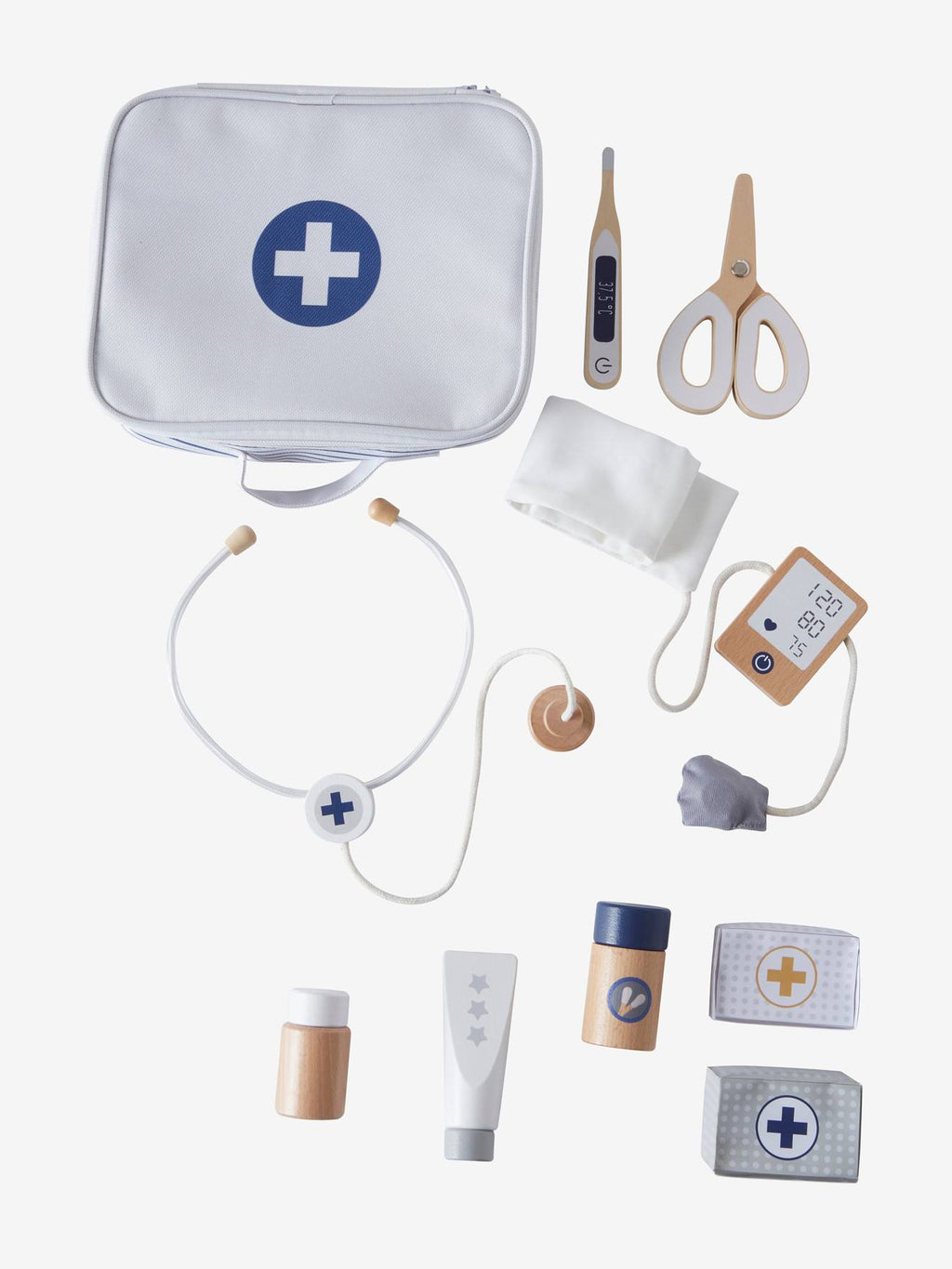 Set docteur poupon en bois FSC blanc