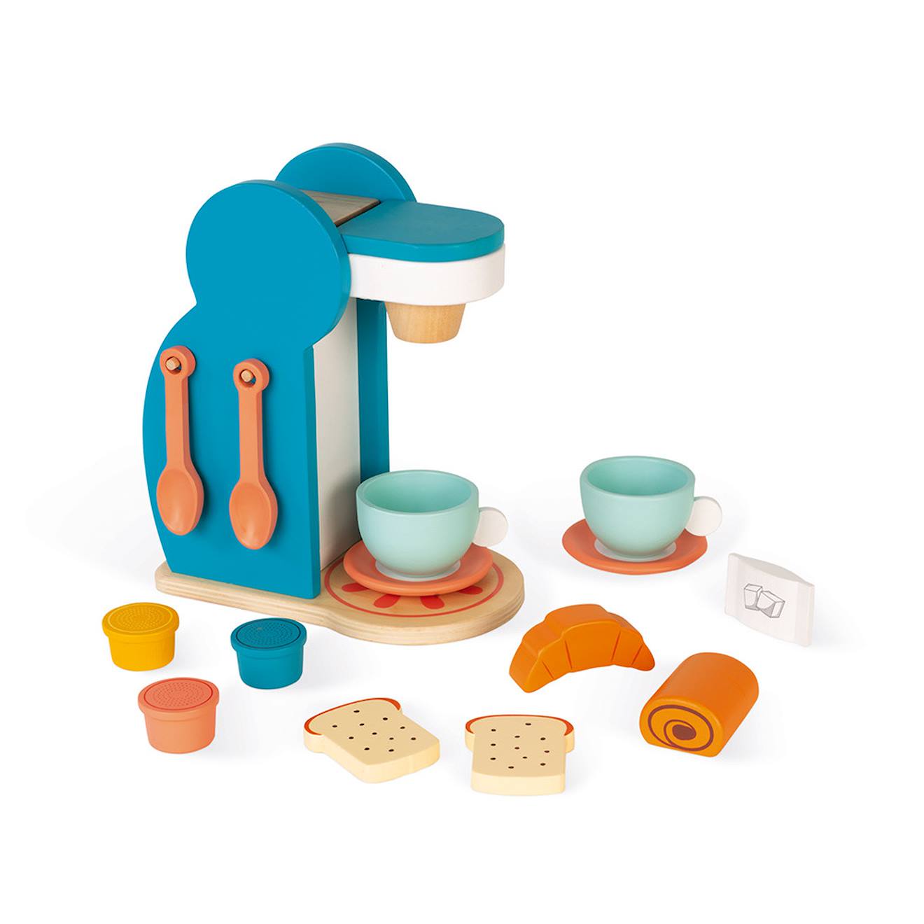Set du petit déjeuner en bois multicolore