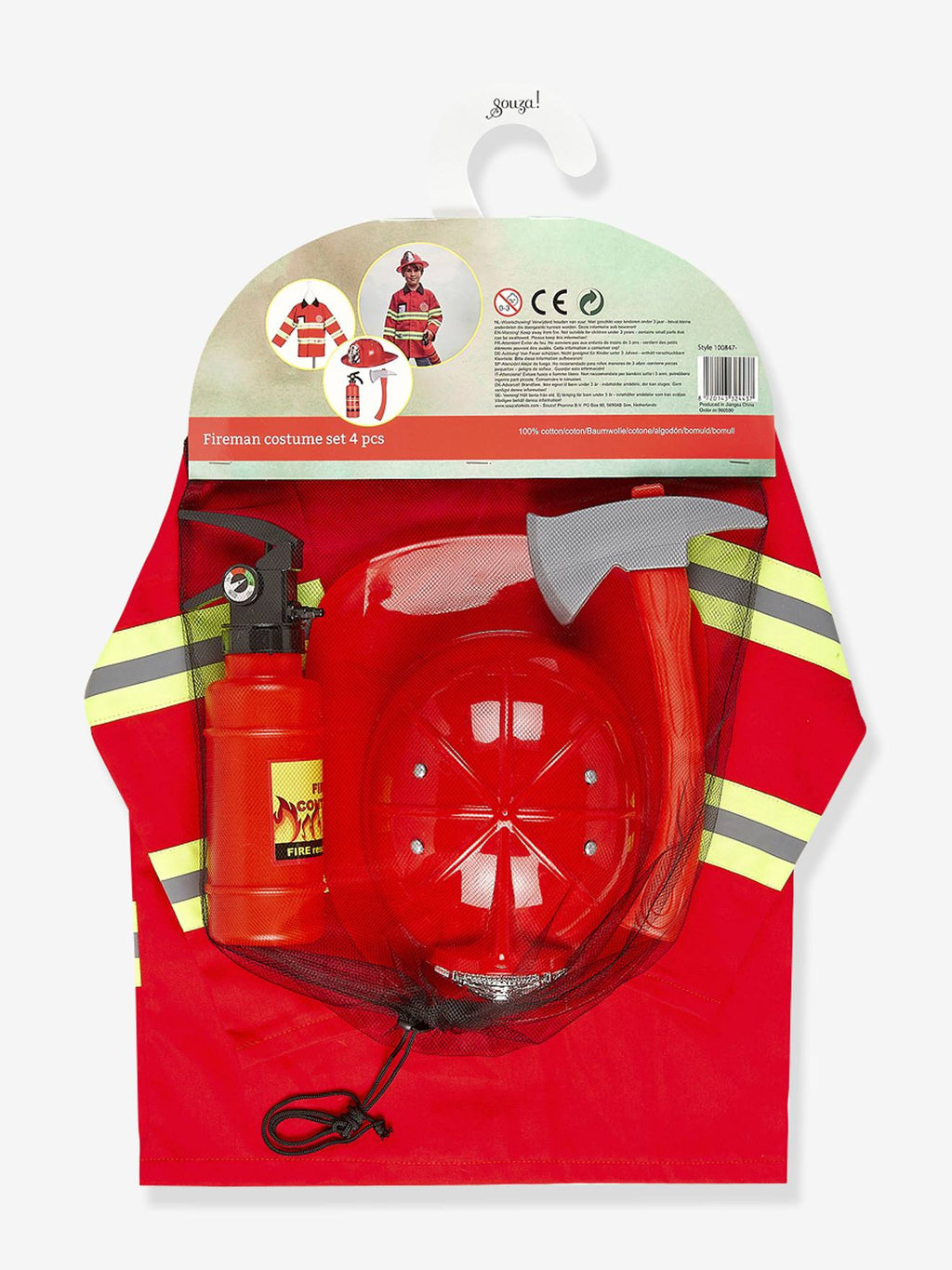Set du pompier + accessoires rouge