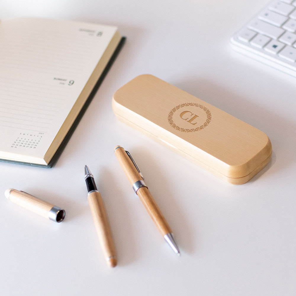 Set Écriture Initiales à Personnaliser - Stylo Personnalisé
