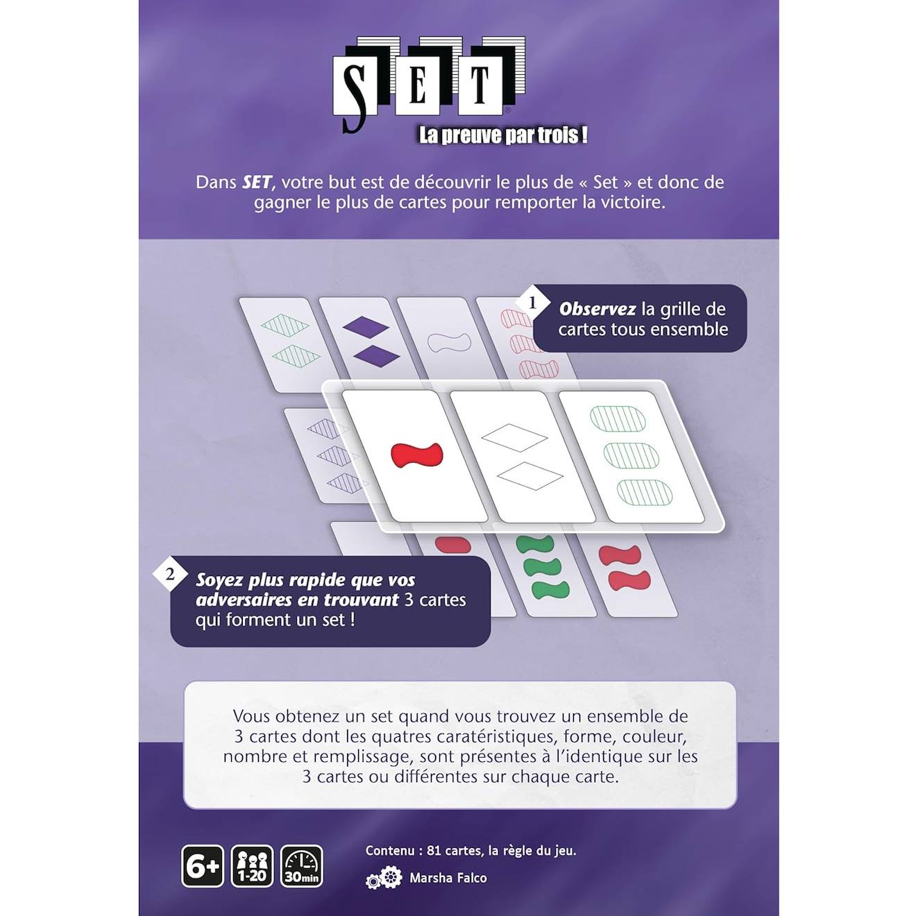 Set - jeu d'observation et rapidité bleu