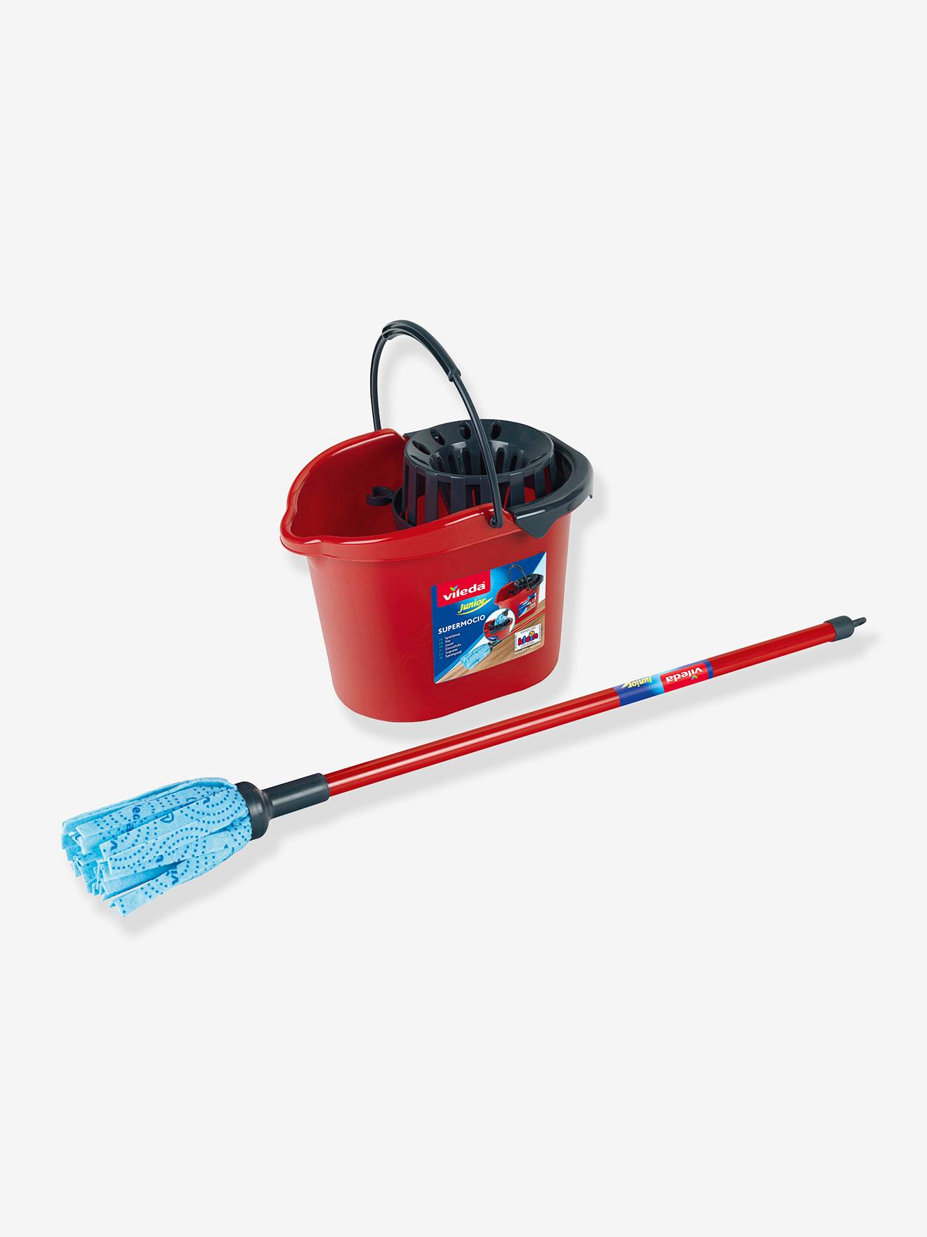 Set ménage seau et balais à franges multicolore