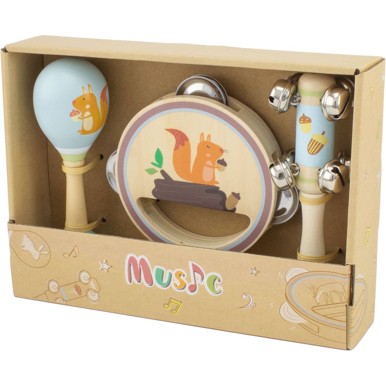 Set musical écureuil beige