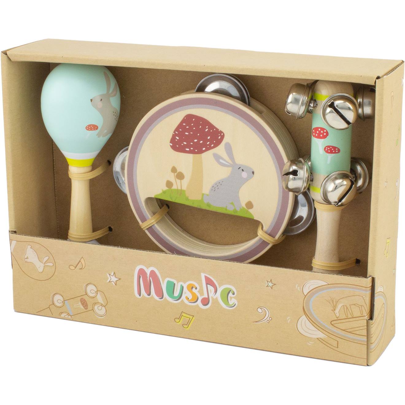 Set musical lapin beige