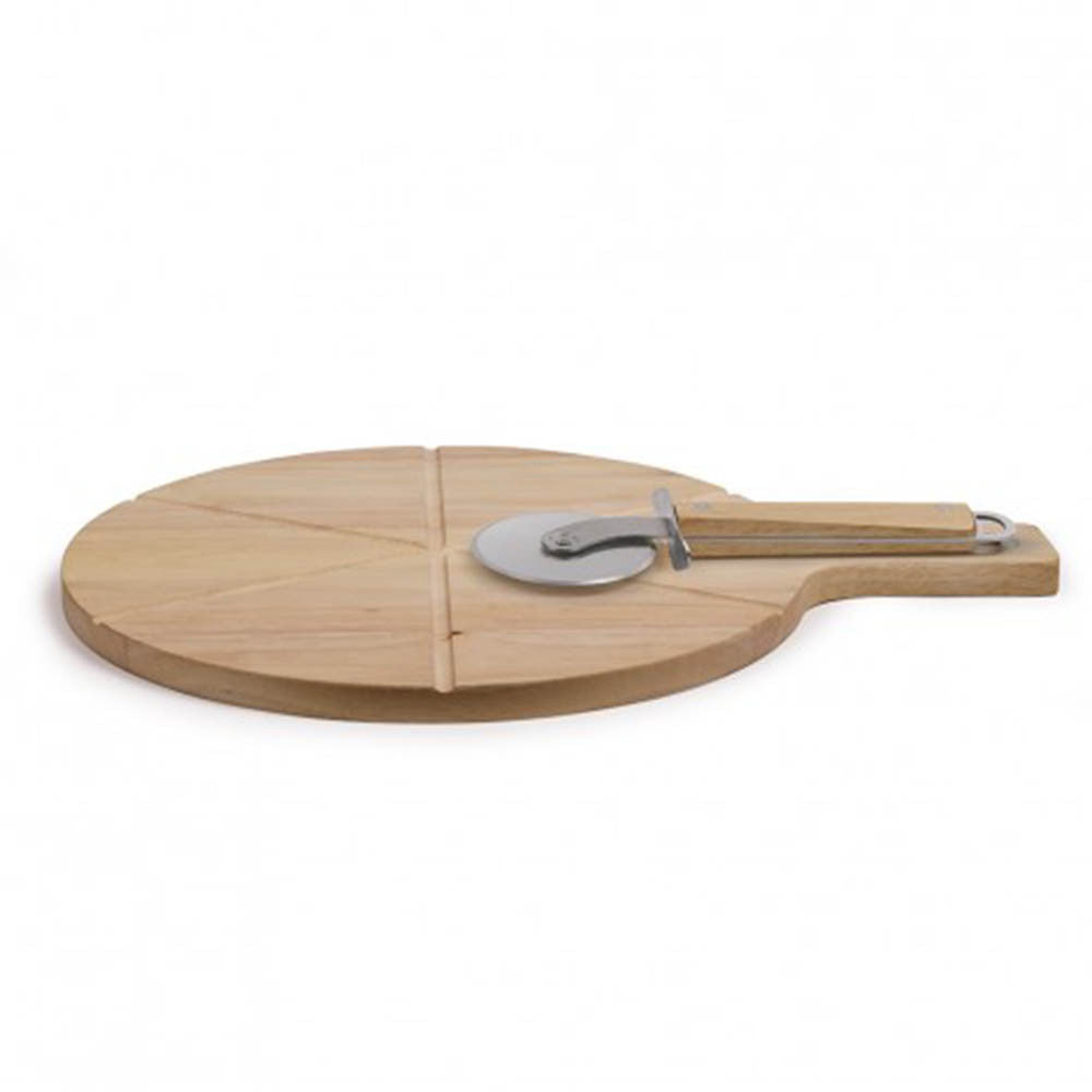 Set Planche en Bois et Roulette à Pizza - Ustensiles de Cuisine