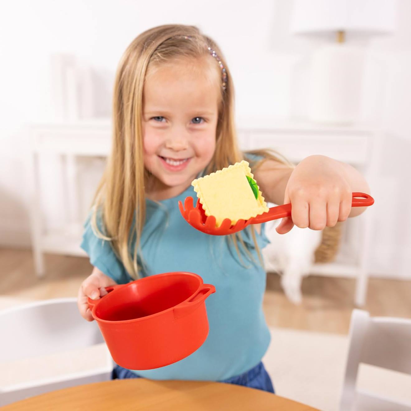 Set préparer et servir les pâtes rouge