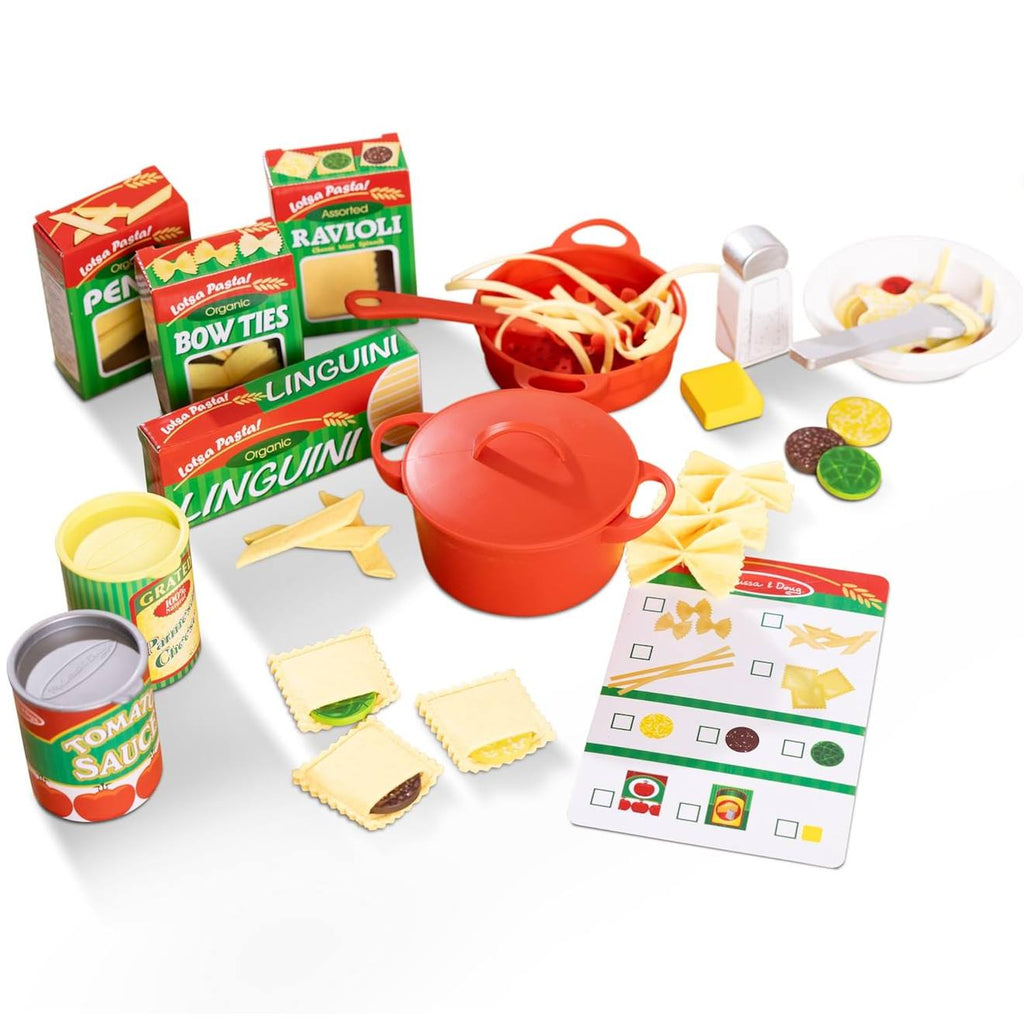 Set préparer et servir les pâtes rouge