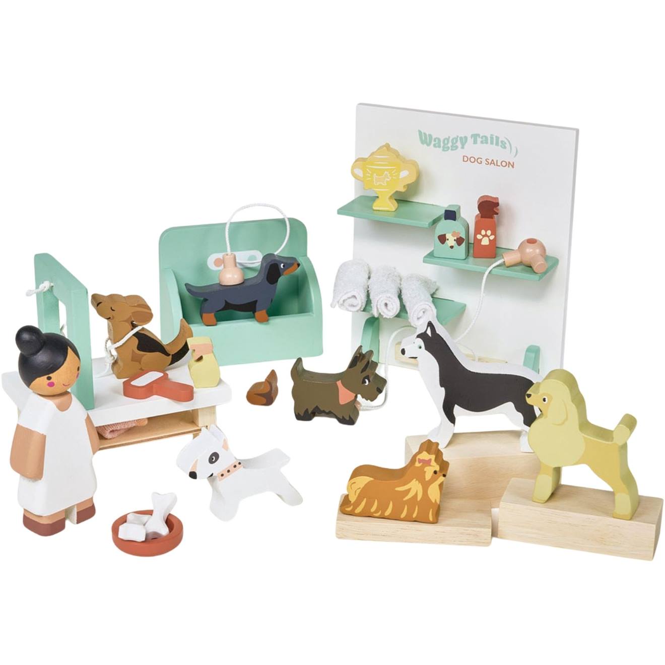 Set salon de toilettage pour chiens waggy tails multicolore
