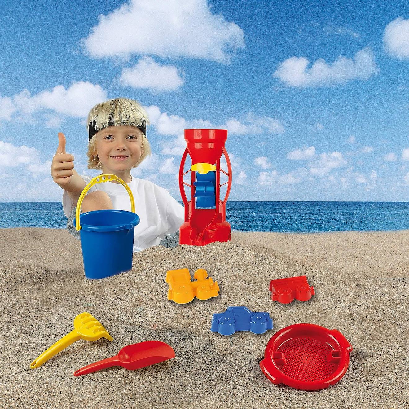 Set seau de plage 8 pièces multicolore