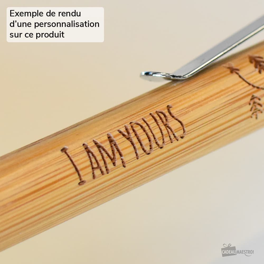 Set de Stylos Bambou Aventure à Personnaliser (x2) - Stylo Personnalisé CadoMaestro