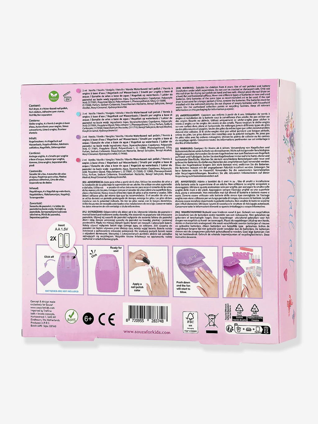 Set vernis à ongles et sèche-ongle rose