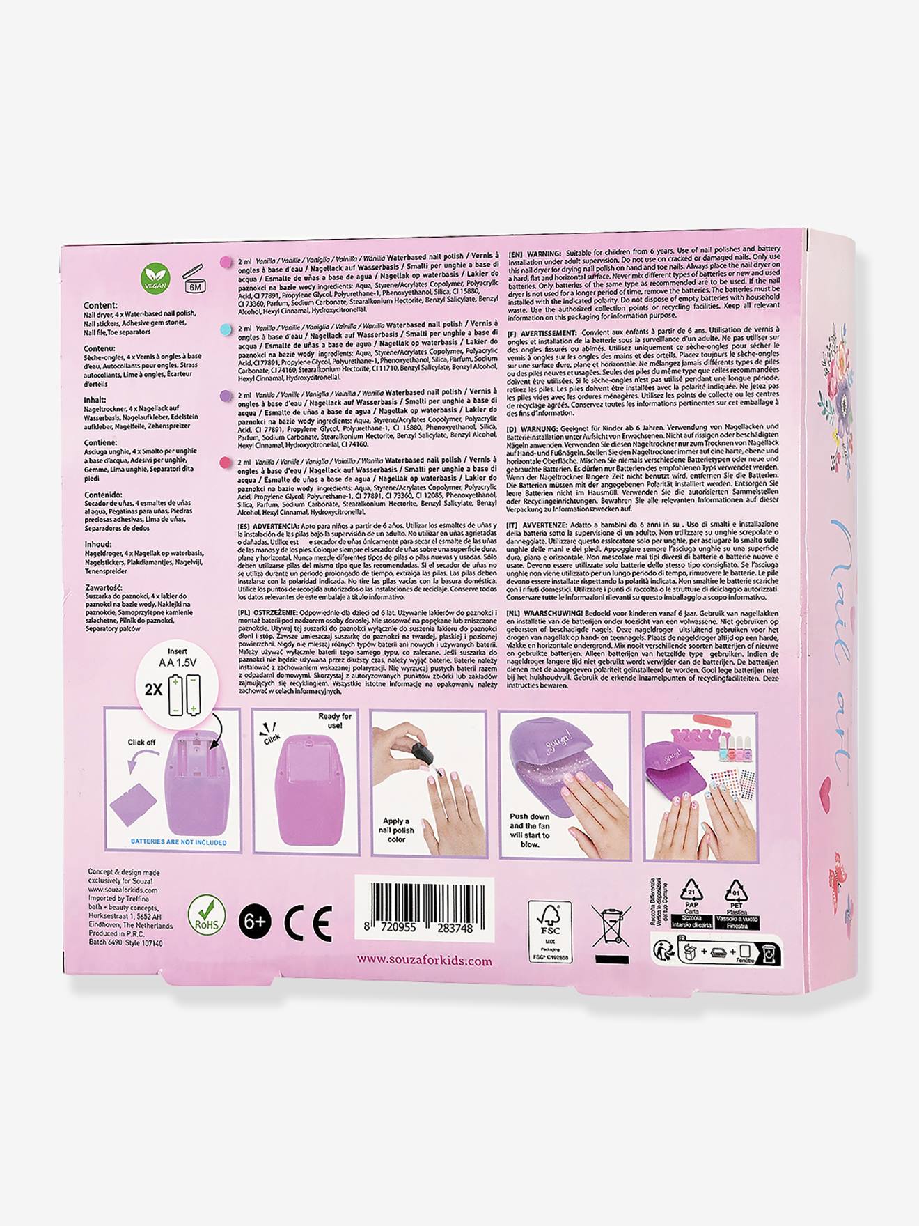 Set vernis à ongles et sèche-ongle rose