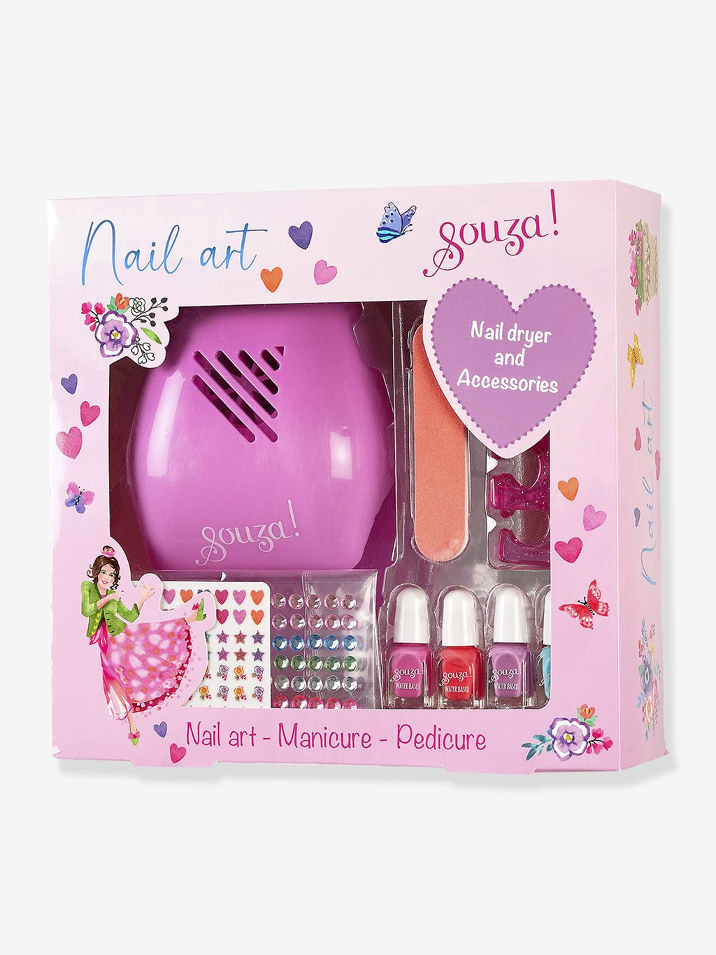 Set vernis à ongles et sèche-ongle rose