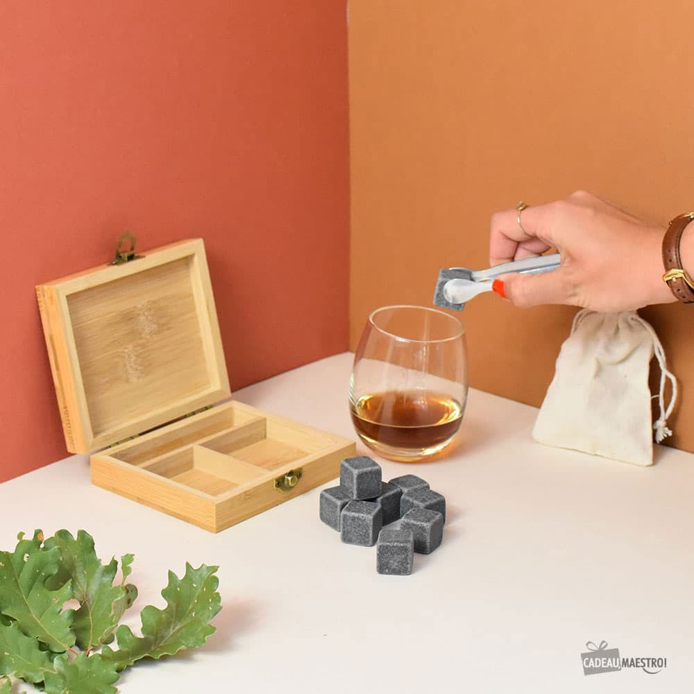 Set Whisky avec Boîte Bambou Meilleur à Personnaliser - Coffret Whisky Personnalisé