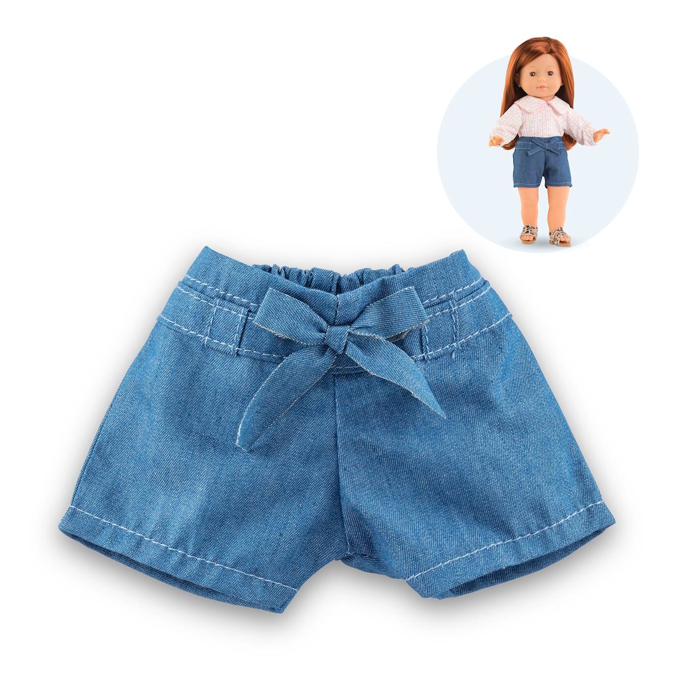 Short en jean avec noeud pour poupée ma Corolle multicolore