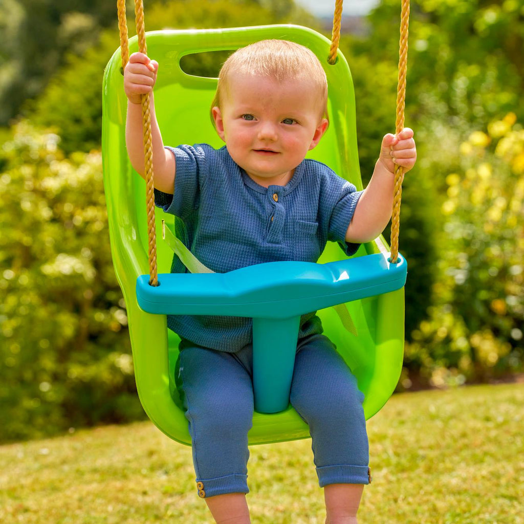 Siège bébé balançoire plastique h190-250cm vert - bleu