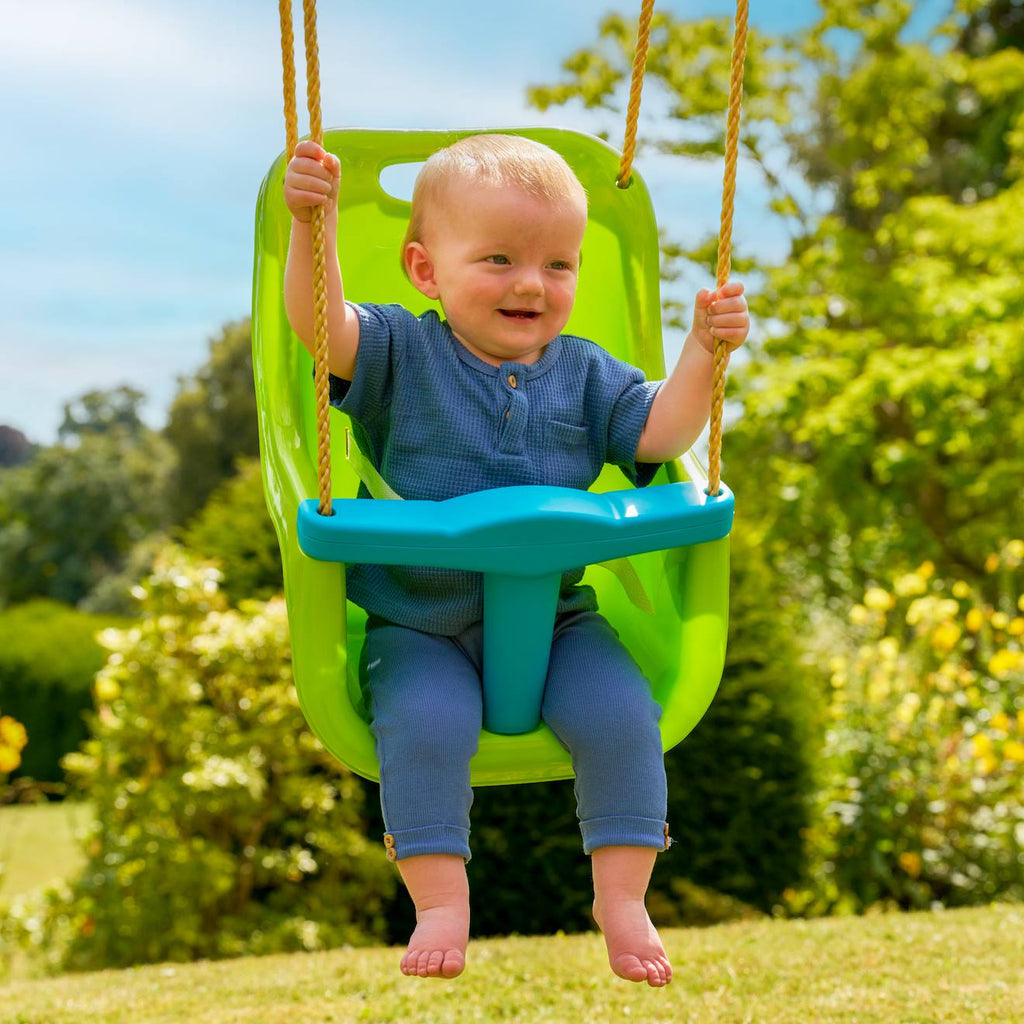 Siège bébé balançoire plastique h190-250cm vert - bleu