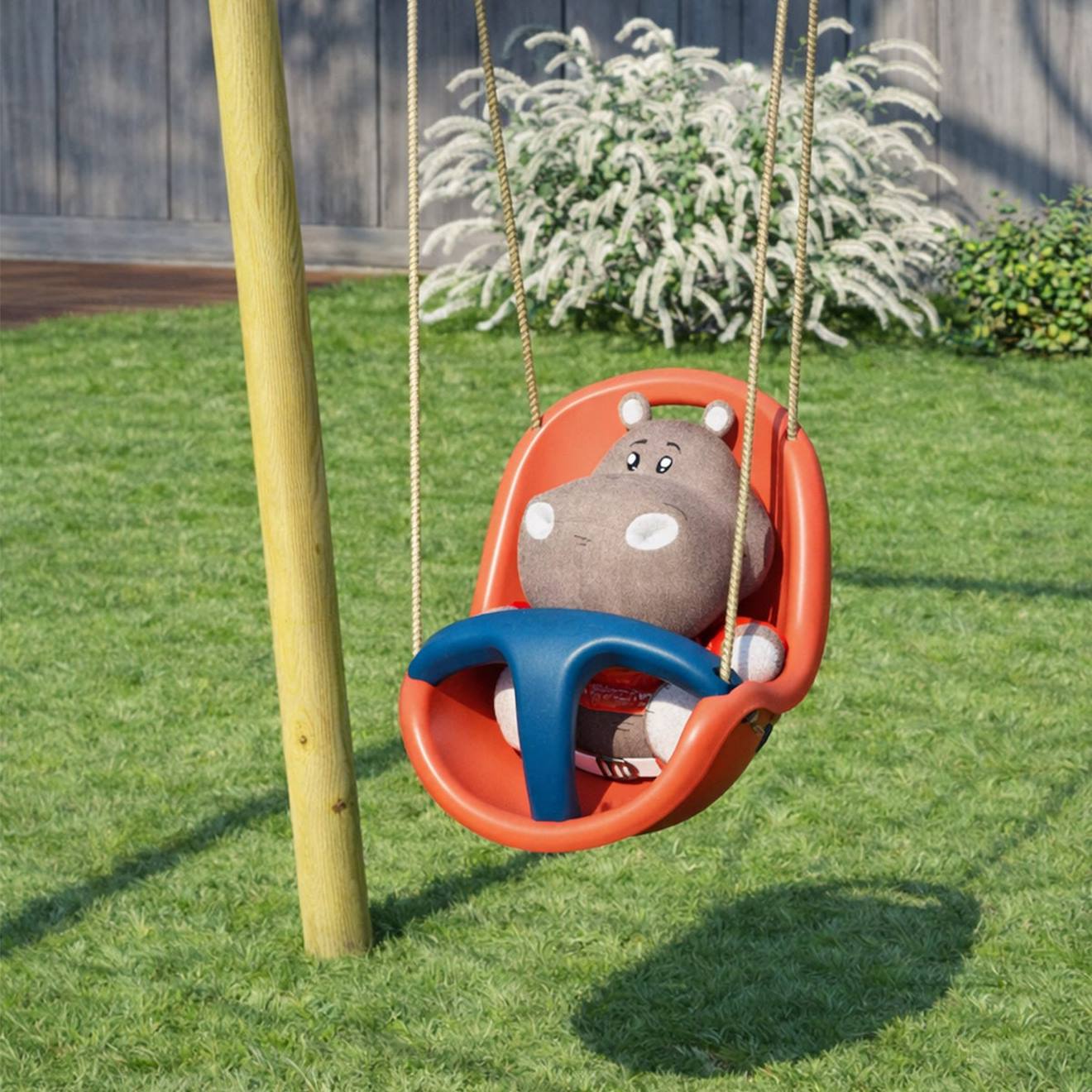 Siège bébé pour portique balançoire 1,9 m - 2,5 m pour enfants bleu/corail