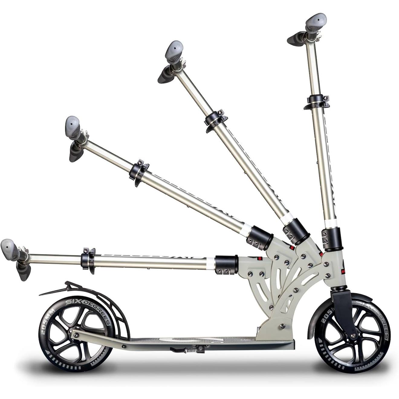 Six degrees trottinette aluminium 205 mm gris