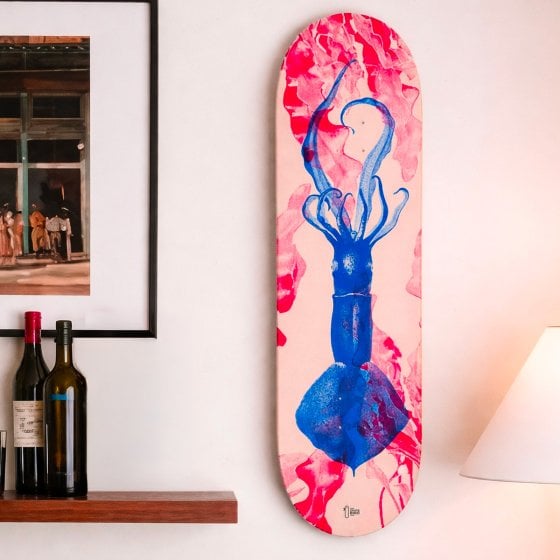 Skateboard déco Calamar- Décoration murale design