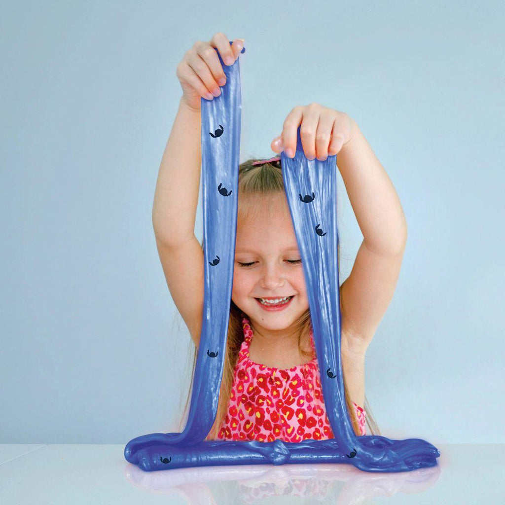 Slime avec etui en forme de Stitch - slime extensible bleu