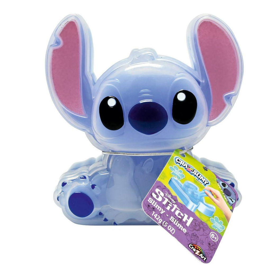 Slime avec etui en forme de Stitch - slime extensible bleu