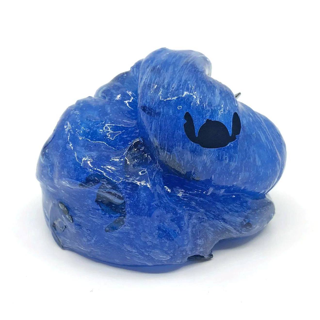 Slime avec etui en forme de Stitch - slime extensible bleu