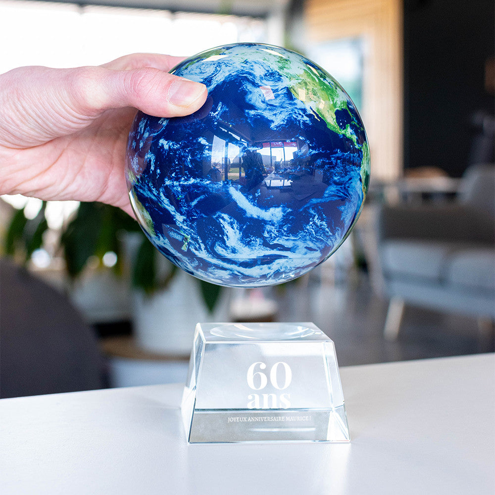 Socle Cristal pour Globe Mova Anniversaire à Personnaliser - Globe Terrestre Original