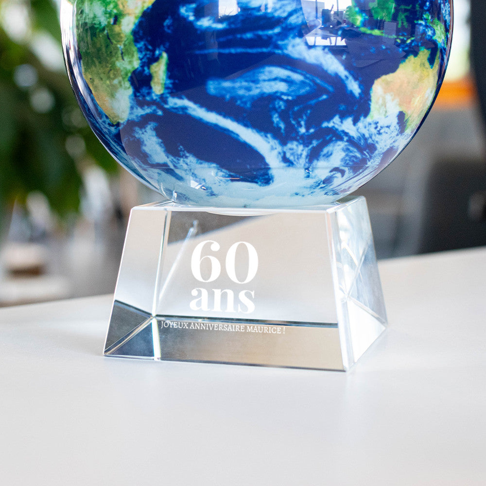 Socle Cristal pour Globe Mova Anniversaire à Personnaliser - Globe Terrestre Original