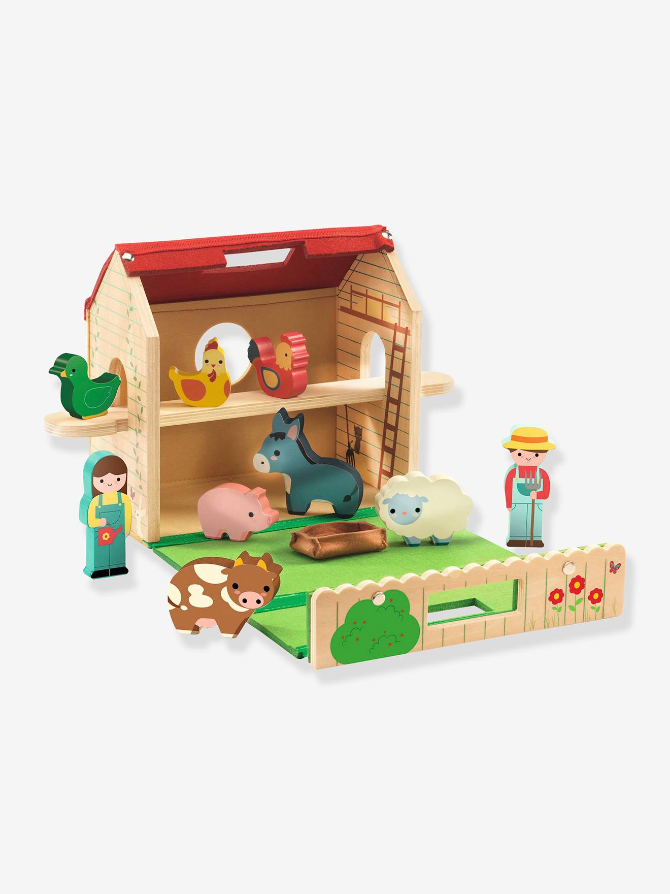 Softi farm fermé en bois - multicolore