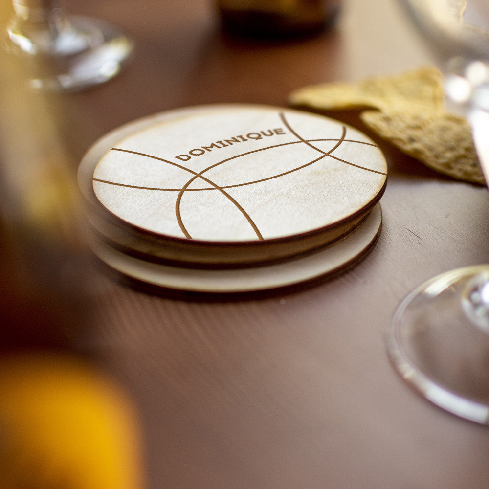Sous-Verres en Bois Pétanque à Personnaliser (x4) - Sous-Verre Personnalisé