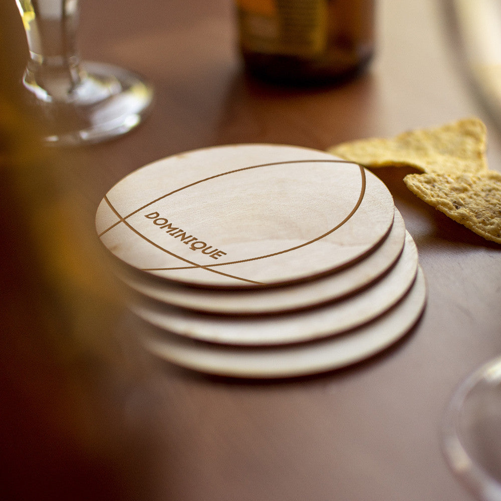 Sous-Verres en Bois Pétanque à Personnaliser (x4) - Sous-Verre Personnalisé