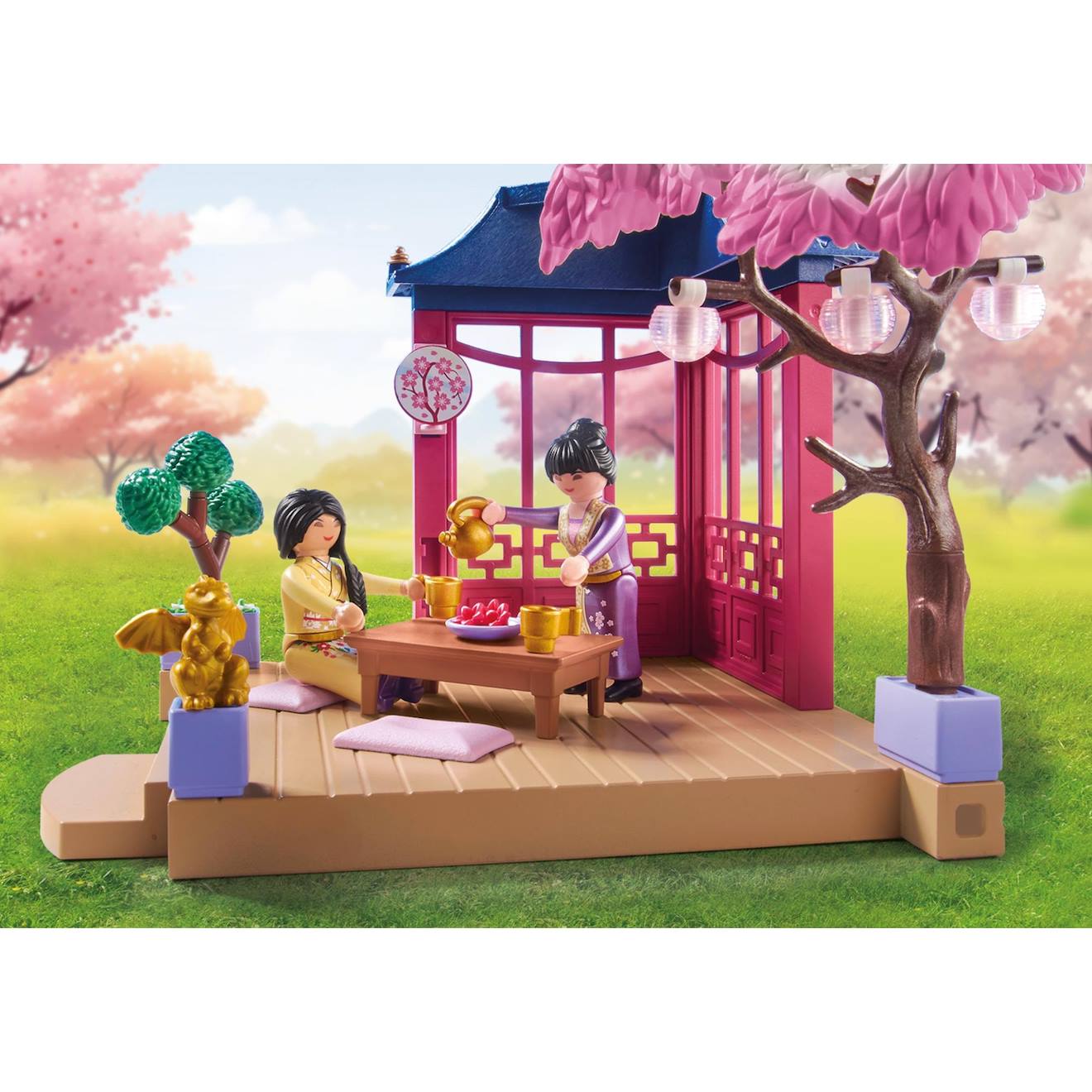 Specials jardin asiatique avec deux personnages et pandas 71762 multicolor