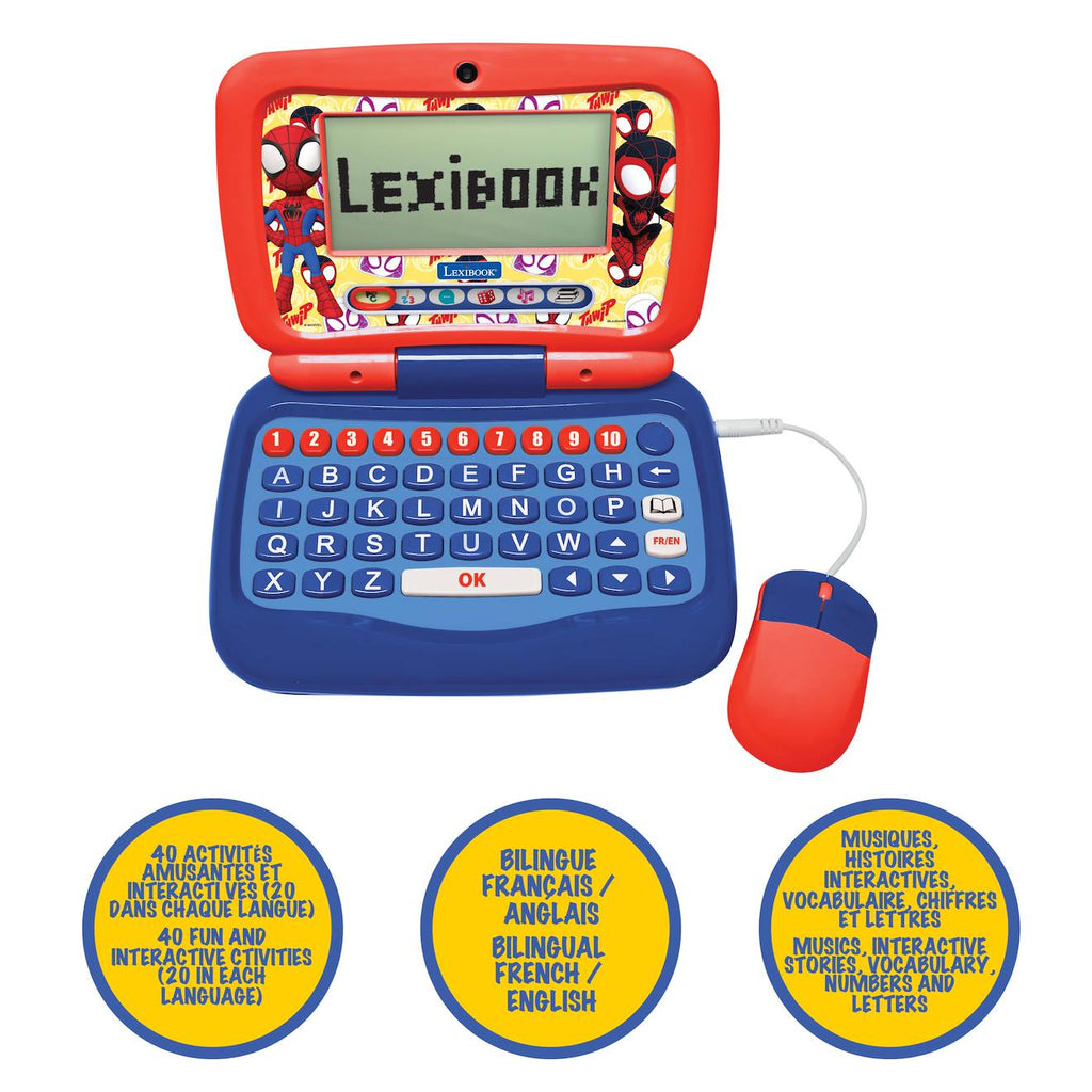 Spidey ordinateur portable éducatif parlant bilingue – 40 activités en français et anglais multicolore