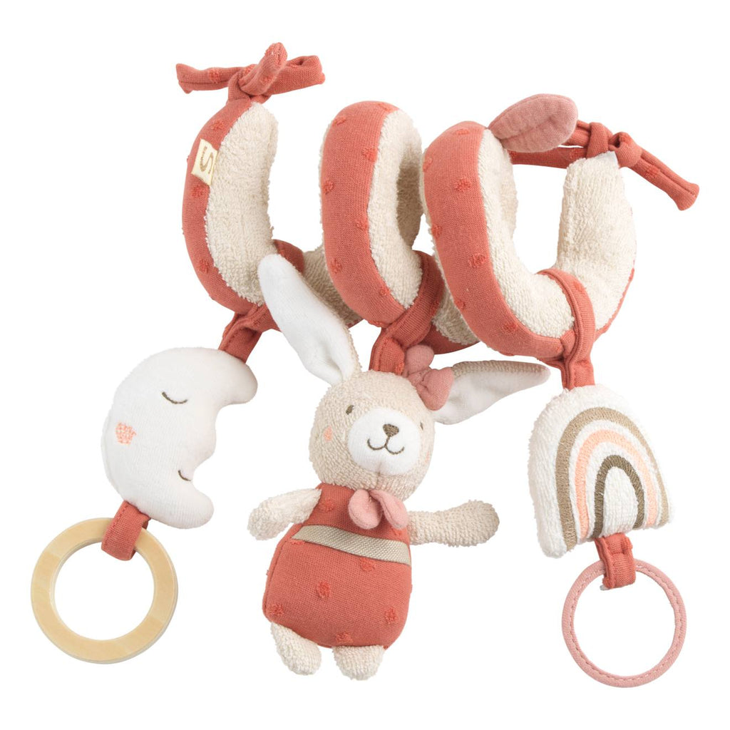 Spirale d'activités en bouclette coton bio - petit soleil beige/rose