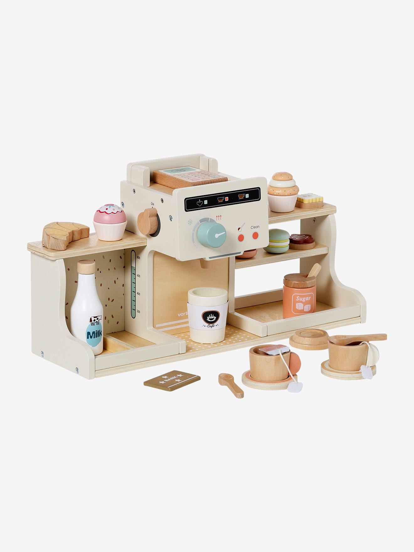 Stand de café en bois FSC écru