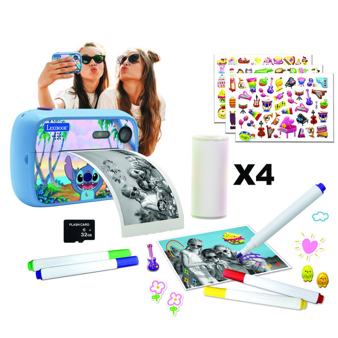 Starcam print appareil photo numérique HD avec imprimante instantanée Stitch multicolore