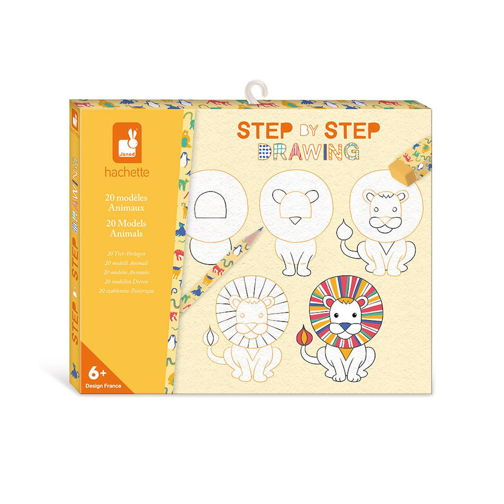 Step by step drawing 20 modèles animaux blanc
