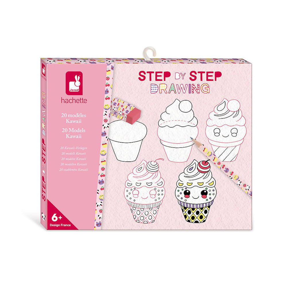 Step by step drawing 20 modèles kawaii multicolore