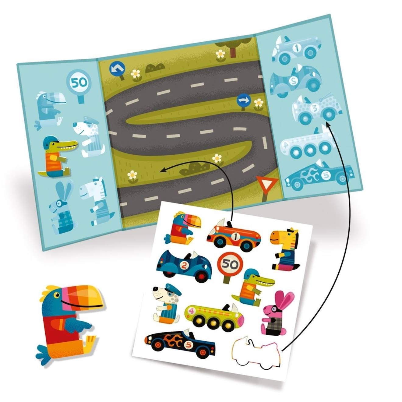 Stickers épais et repositionnables - les voitures multicolore