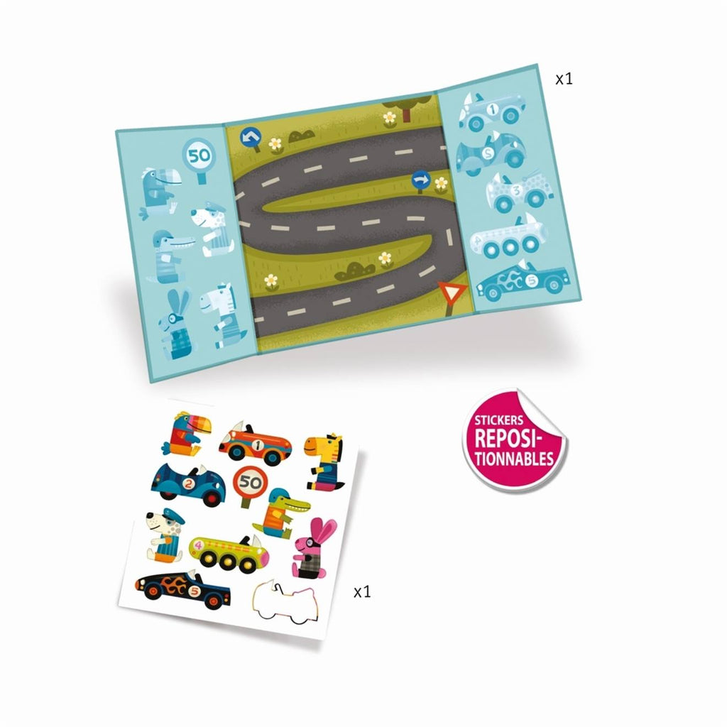 Stickers épais et repositionnables - les voitures multicolore