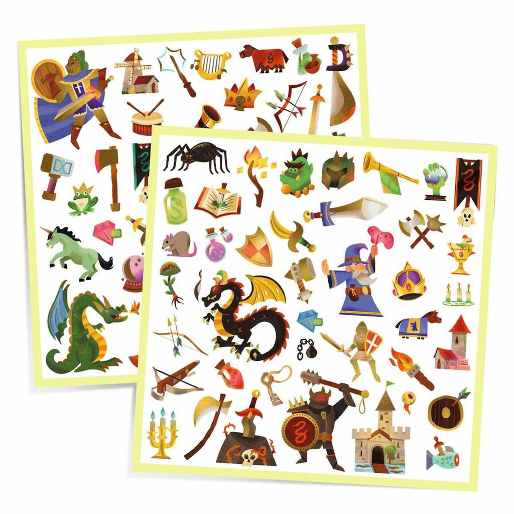 Stickers médiéval fantastique multicolore