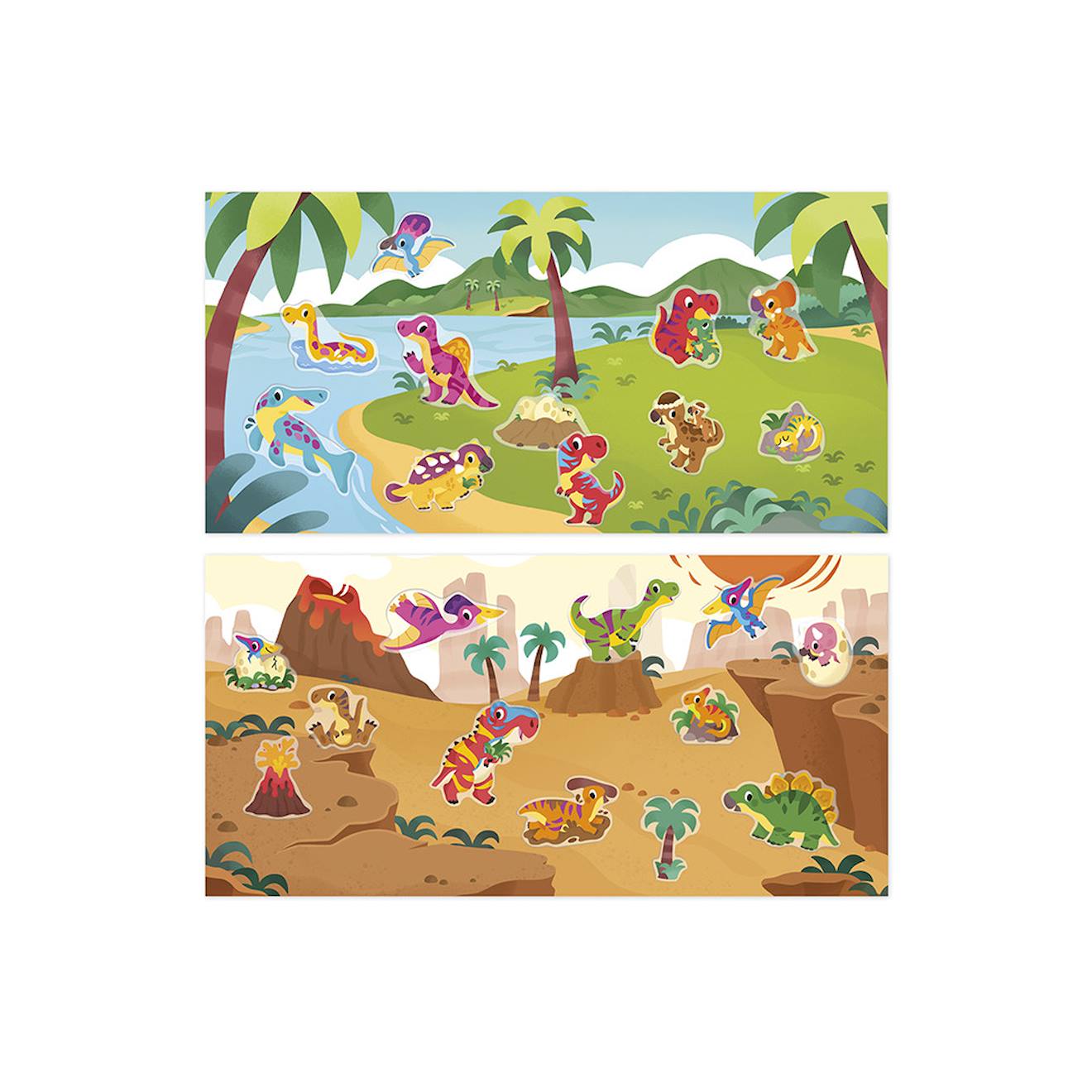 Stickers repositionnables 2 ans, dinos multicolore