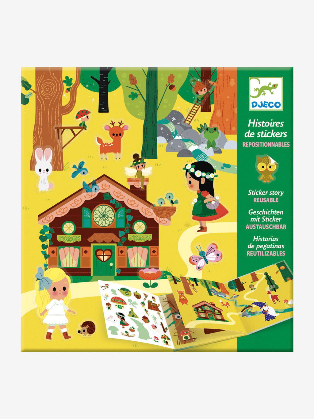 Stickers repositionnables la forêt magique multicolore